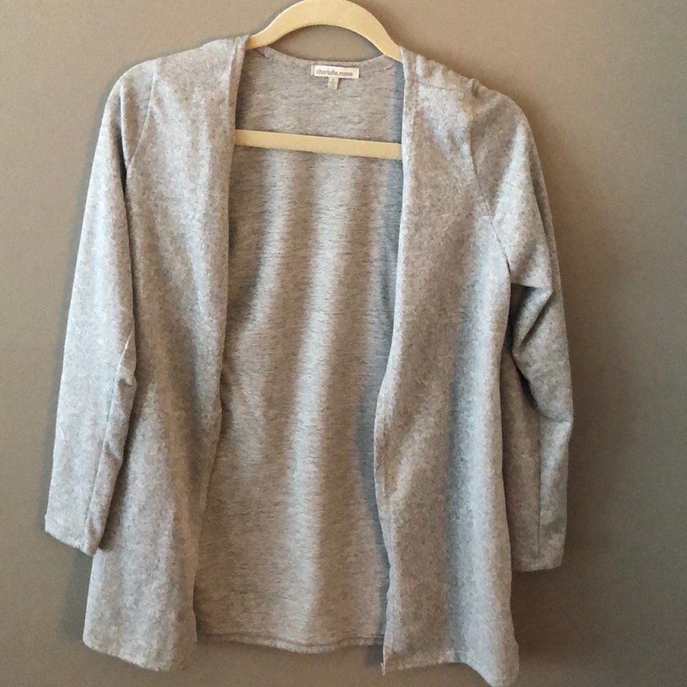 Lightweight gray open sweater